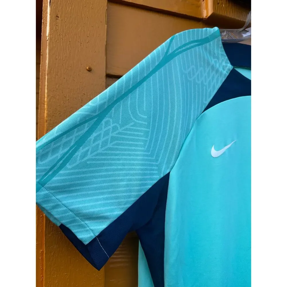 Nike Dri Fit Athletic Top XL Womens Aqua Teal Short Sleeve Performance Shirt